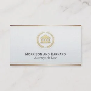 Modern Lawyer Attorney Faux Gold Courthouse Business Card