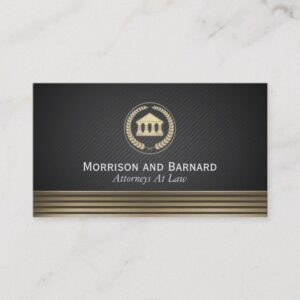 Modern Lawyer Attorney Faux Gold Courthouse Business Card