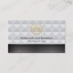 Modern Lawyer Attorney Gold and Silver Courthouse Business Card