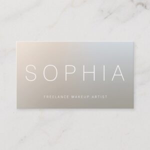 Modern Makeup Artist Luminous Silver Business Card