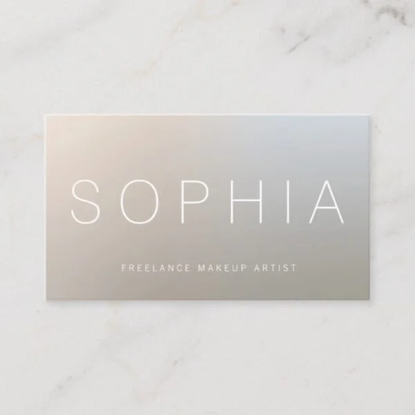 Modern Makeup Artist Luminous Silver Business Card