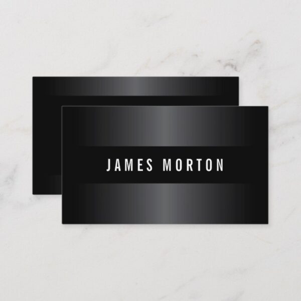 Modern masculine black gray stylish professional business card