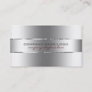 Modern Metallic Silver Design Stainless Steel Look Business Card