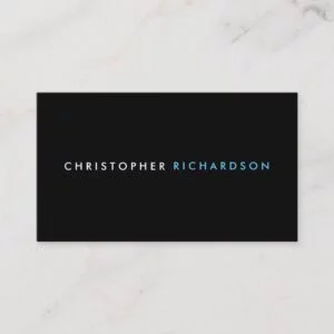 MODERN & MINIMAL Black Business Card