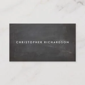 MODERN & MINIMAL on BLACK CHALKBOARD Business Card