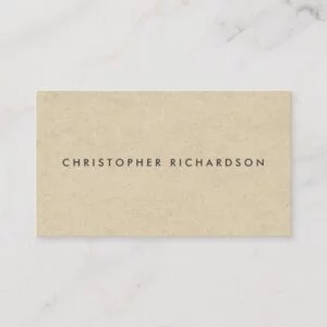 MODERN & MINIMAL on TAN CARDBOARD Business Card