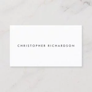 MODERN & MINIMAL White Business Card