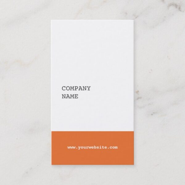 Modern Minimalist Consultant Business Card -Orange