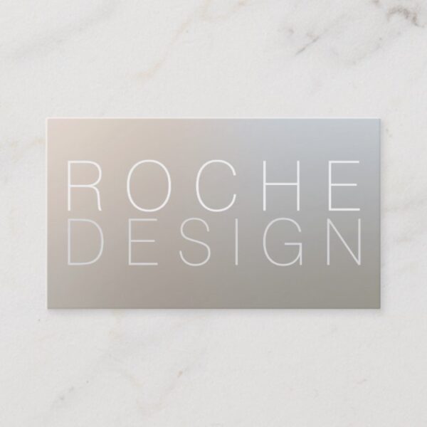 Modern Minimalist Designer Luminous Silver Business Card