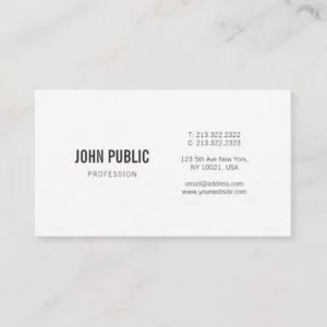 Modern Minimalist Elegant Professional Plain Luxe Business Card