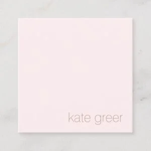 Modern Minimalist Light Pink Beauty Square Square Business Card