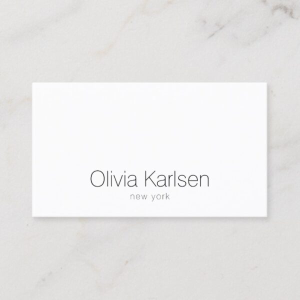 Modern Minimalist Professional White Business Card