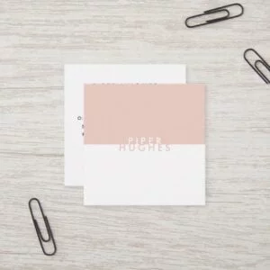 Modern Minimalist Square Business Cards | Blush