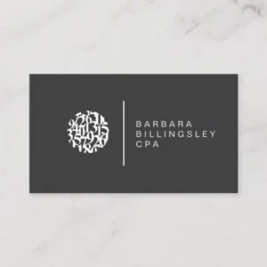 Modern Numbers Logo Accountant Business Card