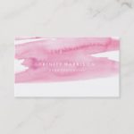 Modern Pink Watercolor Wash Business Card