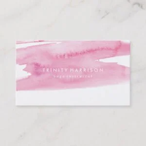 Modern Pink Watercolor Wash Business Card