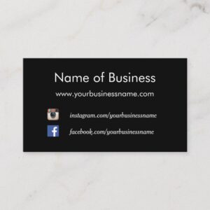 Modern Plain Black Social Media Websites Business Card