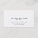 Modern Plain Simple White Minimalist Consultant Business Card