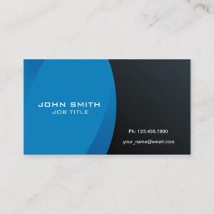 Modern Professional Blue and Black Business Card