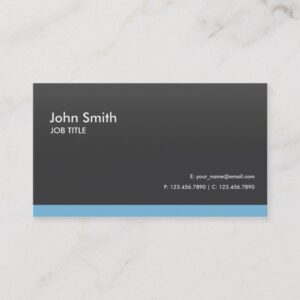Modern Professional Plain Simple Black Business Card