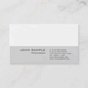 Modern Professional Plain Simple Elegant Grey Business Card