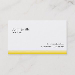 Modern Professional Plain Yellow Business Card