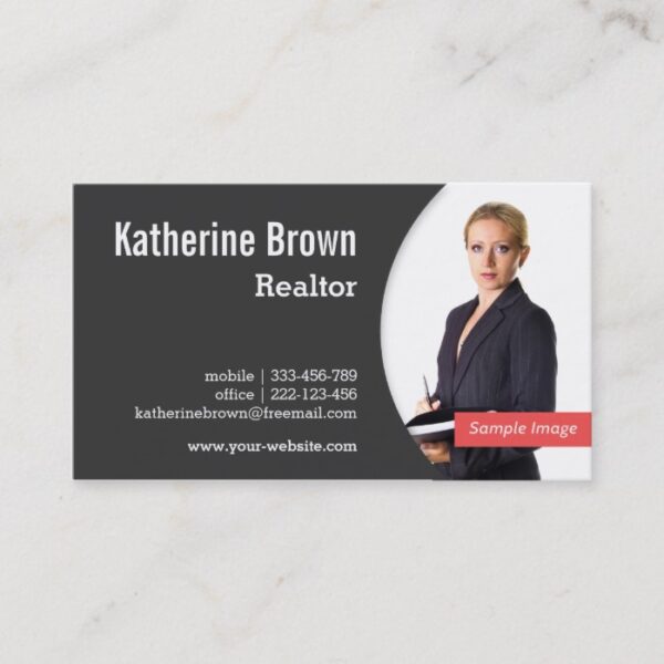 Modern, Professional, Realtor, Real Estate, Photo Business Card