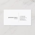 Modern Professional Simple Elegant White Plain Business Card