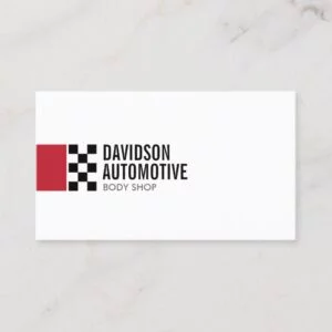Modern Racing Flag Logo in Red II Automotive Business Card