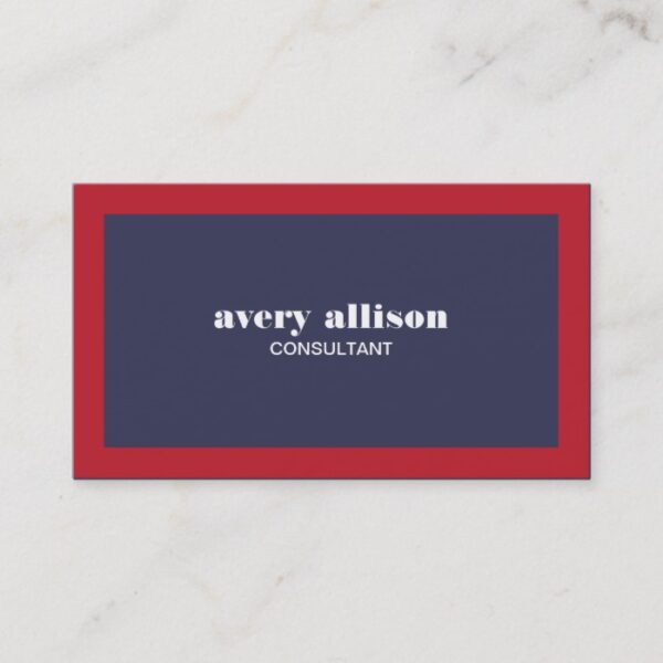 Modern Red, White and Blue Professional Business Card