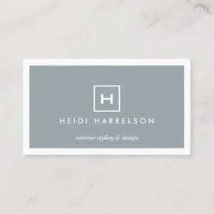 MODERN & SIMPLE BOX LOGO in SLATE BLUE Business Card