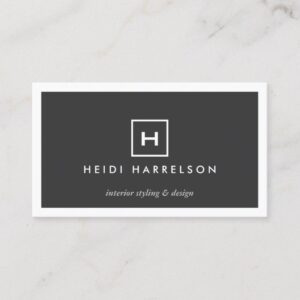 MODERN & SIMPLE BOX LOGO w/ YOUR INITIAL/MONOGRAM Business Card