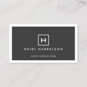 MODERN & SIMPLE BOX LOGO w/ YOUR INITIAL/MONOGRAM Business Card