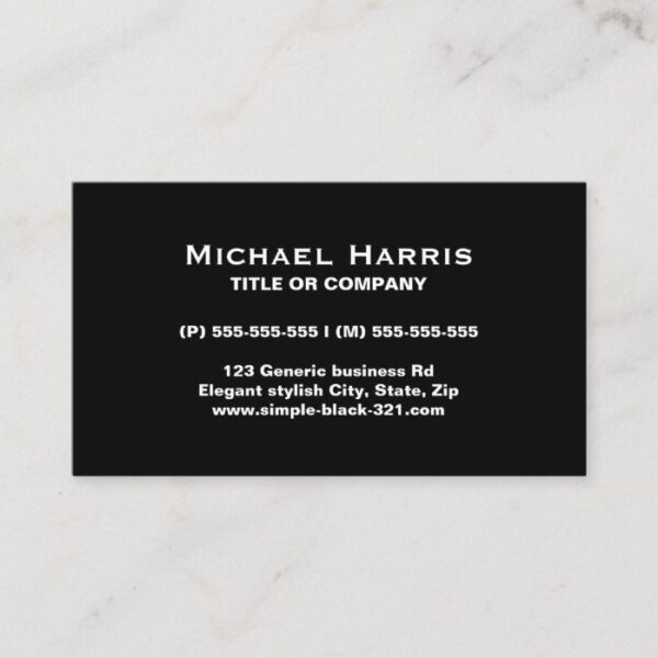 Modern simple elegant black business card
