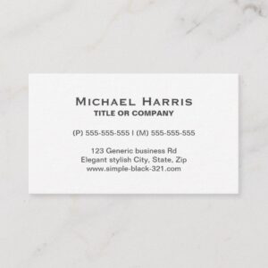 Modern simple elegant white gray business card