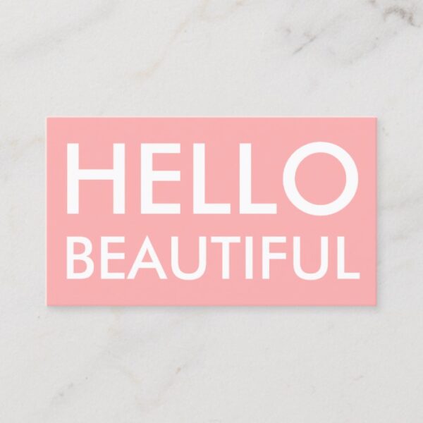 Modern simple pink hello beautiful business card