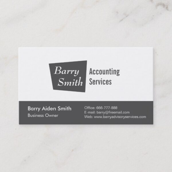 Modern Simple Professional Black White Business Card