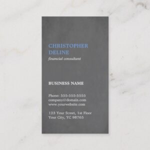 Modern Simple Texture Grey Blue Consultant Business Card
