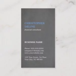 Modern Simple Texture Grey Blue Consultant Business Card