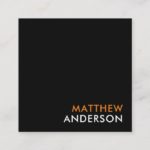 Modern, square business cards – black and white