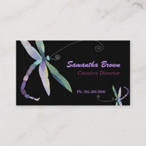 Modern Stylish Dragonfly Designer Business Cards