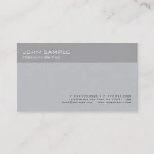 Modern Stylish Grey Professional Minimal Plain Business Card