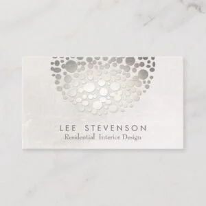 Modern Stylish Interior Designer Silver and Gray Business Card