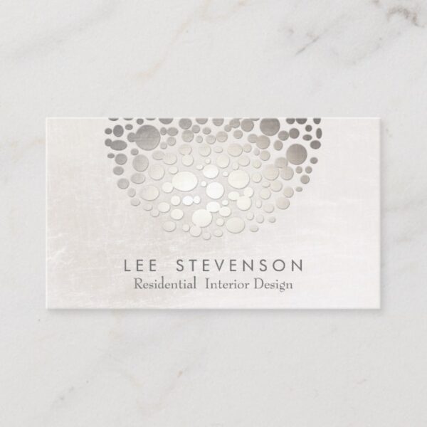 Modern Stylish Interior Designer Silver and Gray Business Card