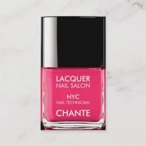 Modern stylish trendy neon pink nail polish chic business card