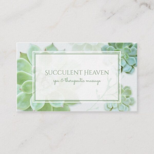 Modern Succulents Botanical Business Cards