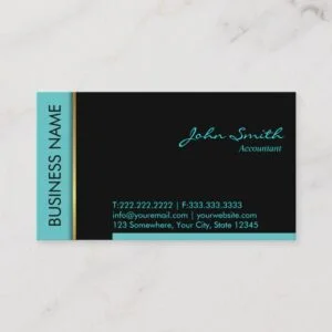 Modern Teal Border Accountant Business Card