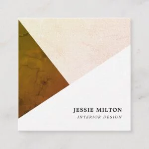 Modern Texture Geometric Interior Designer Square Business Card