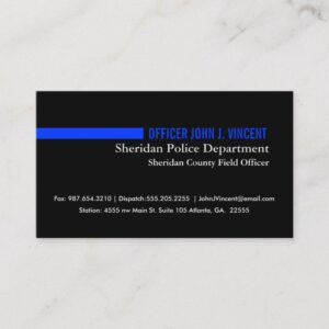 Modern Thin Blue Line Police Business Card
