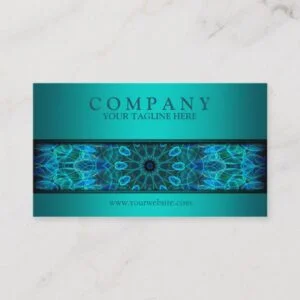 modern Underwater Beauty mandala blue Business Card